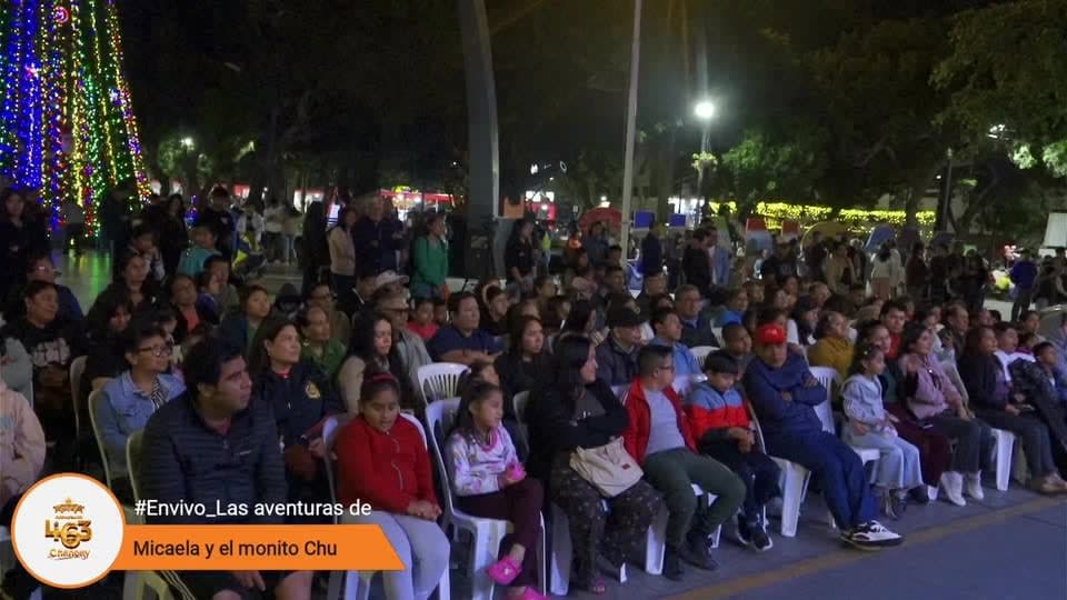 Miles de personas se reúnen en la Plaza de Armas de Chancay para la presentación de 'Las Aventuras de Micaela y Chu, Monito de Cola Amarilla'