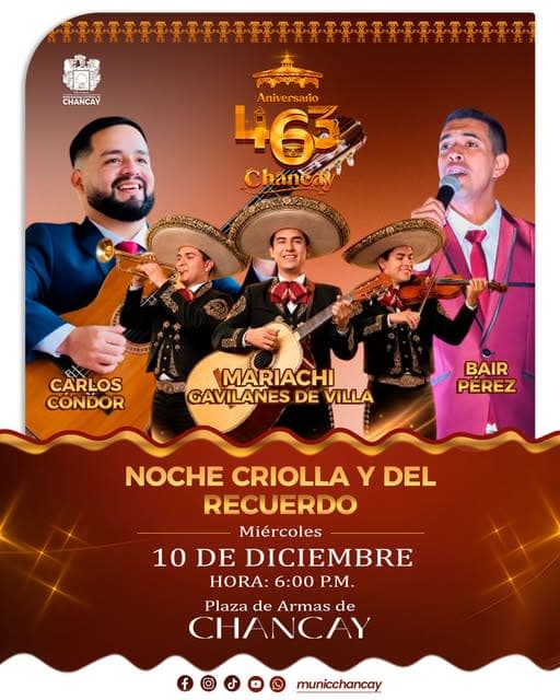 La Noche Criolla y del Recuerdo Llena de Emoción el 463.° Aniversario de Chancay