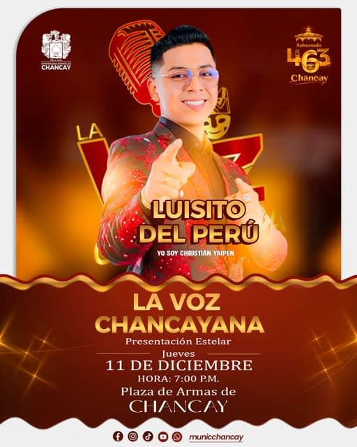Chancay se llena de música y celebración en su 463º aniversario con La Voz Chancayana