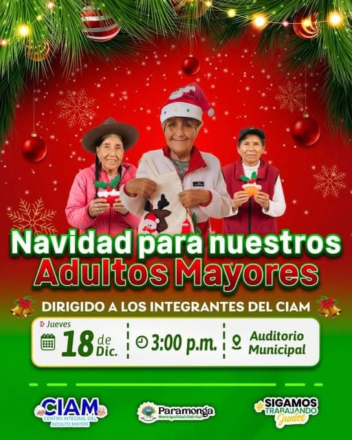 Más de 500 adultos mayores de Paramonga se preparan para una Navidad inolvidable con diversión y amor